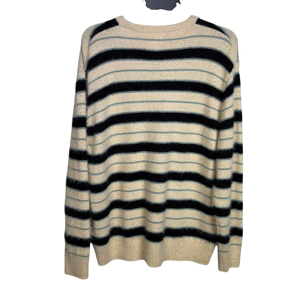 Mode of One Men's Long-Sleeve Eyelash Stripe Sweater, Dark Ecru XXL $70 - Picture 3 of 6